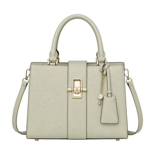 Aveora Green Serena Lock Structured Handbag