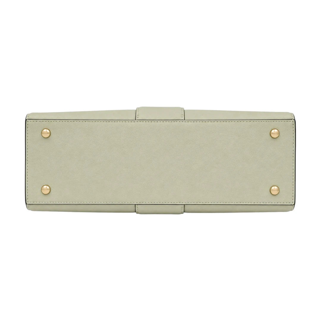 Aveora Green Serena Lock Structured Handbag
