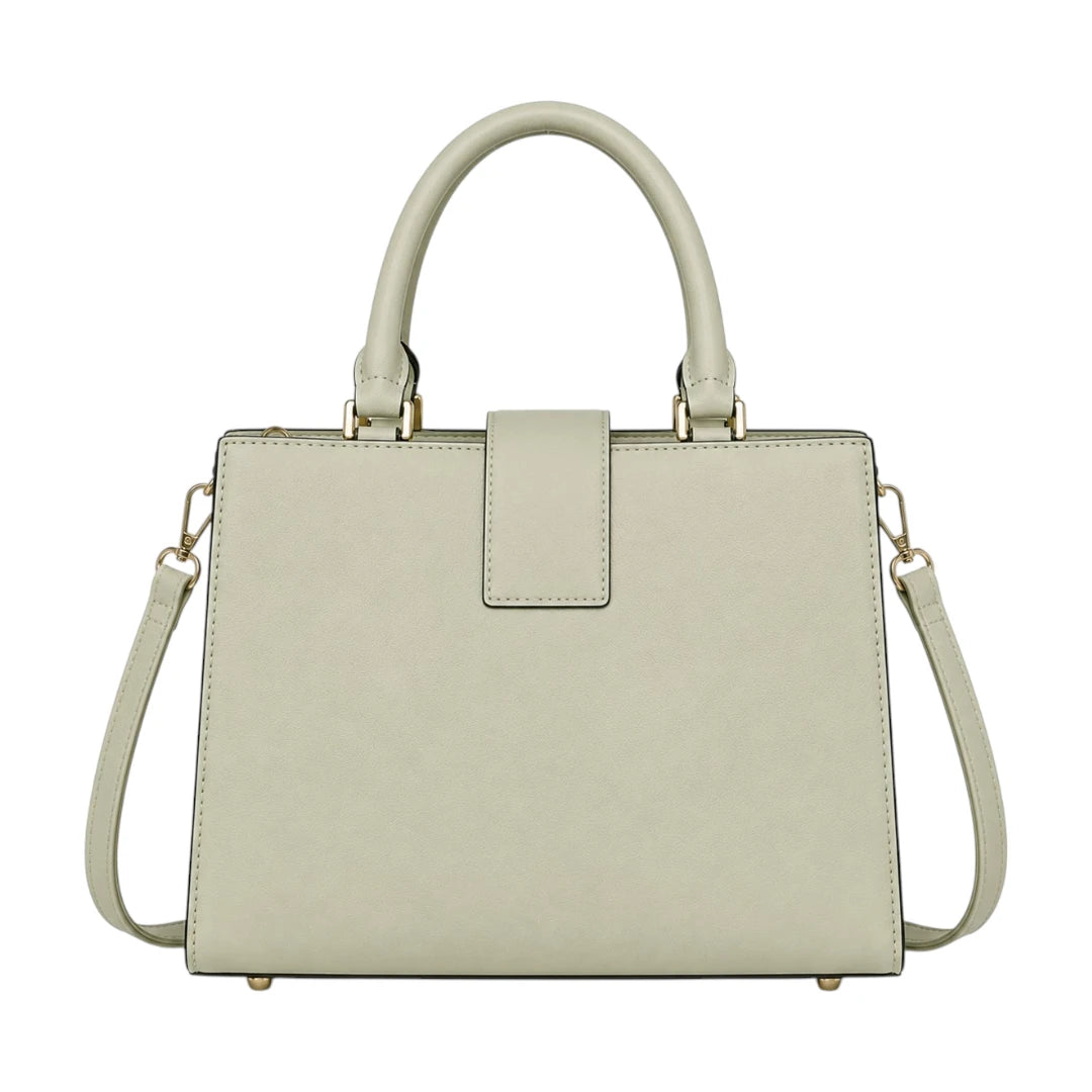Aveora Green Serena Lock Structured Handbag