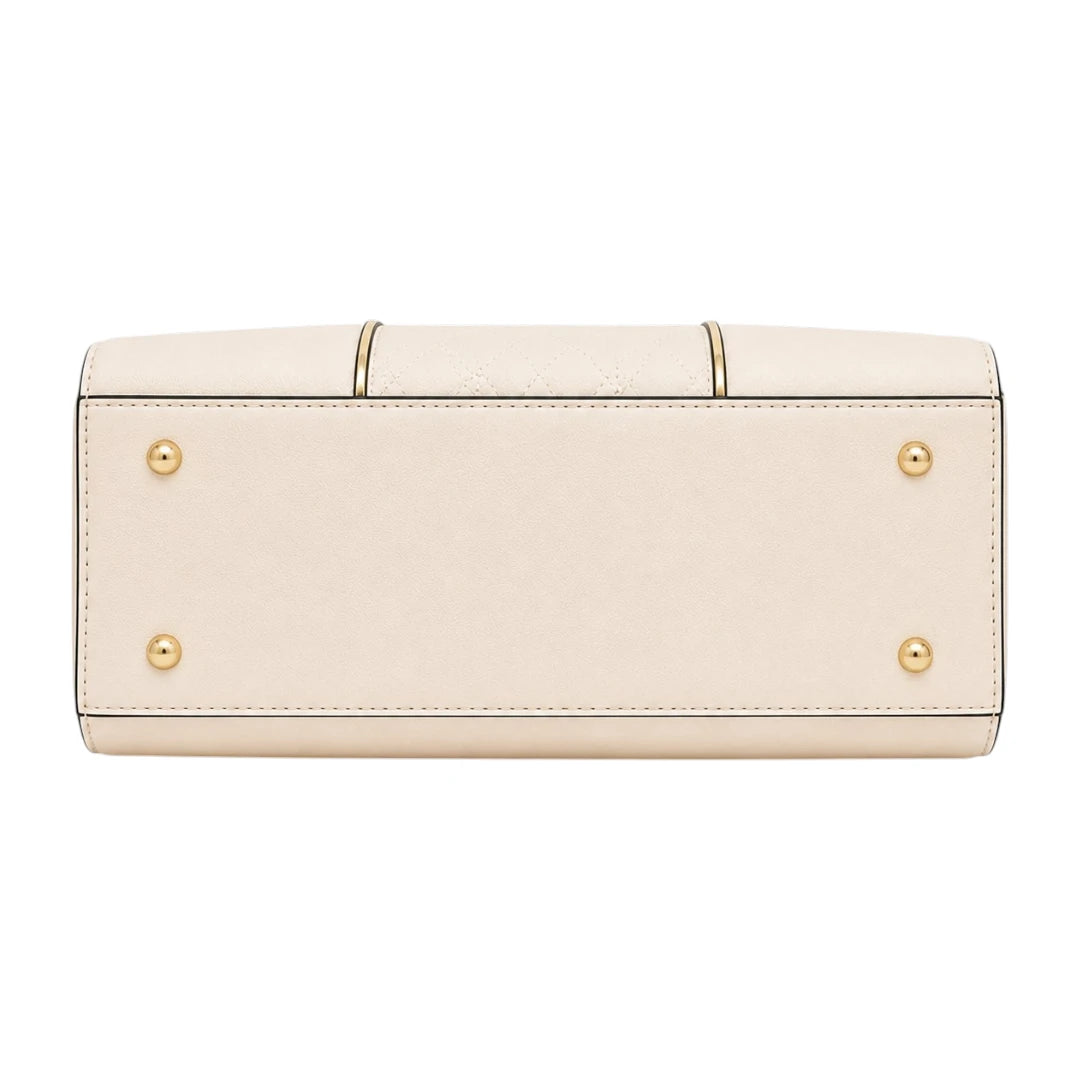 Aveora Ivory Elara Quilted Charm Structured Handbag