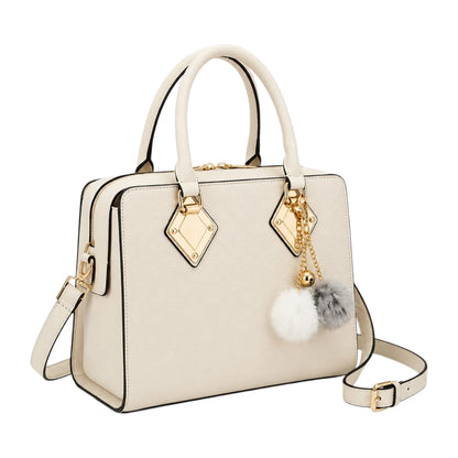 Aveora Ivory Lunara Luxe Structured Handbag
