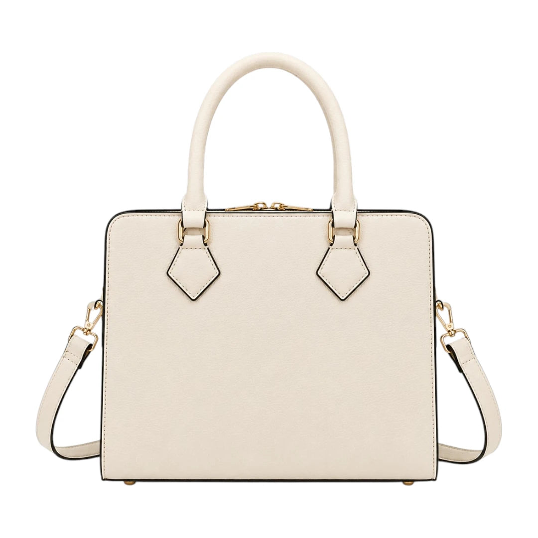 Aveora Ivory Lunara Luxe Structured Handbag
