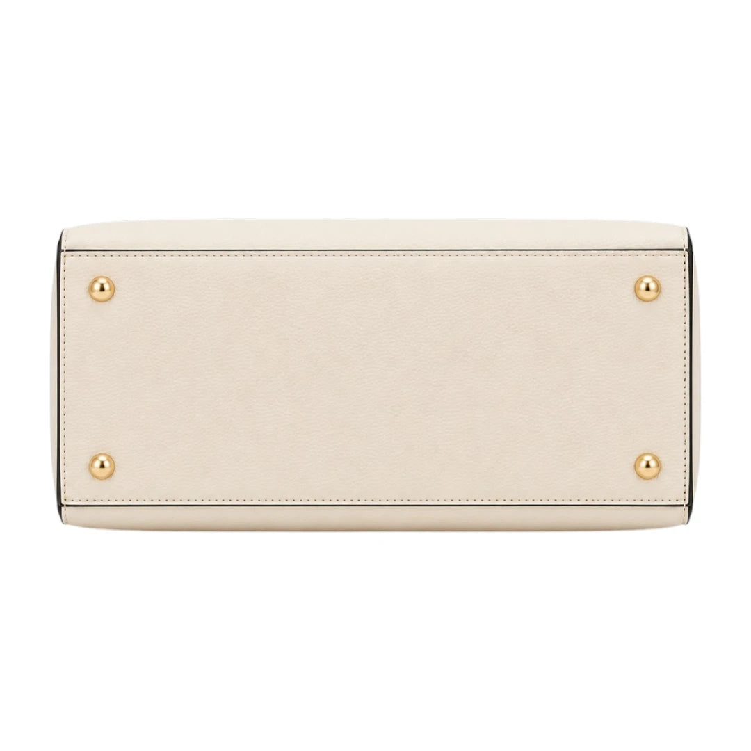 Aveora Ivory Lunara Luxe Structured Handbag