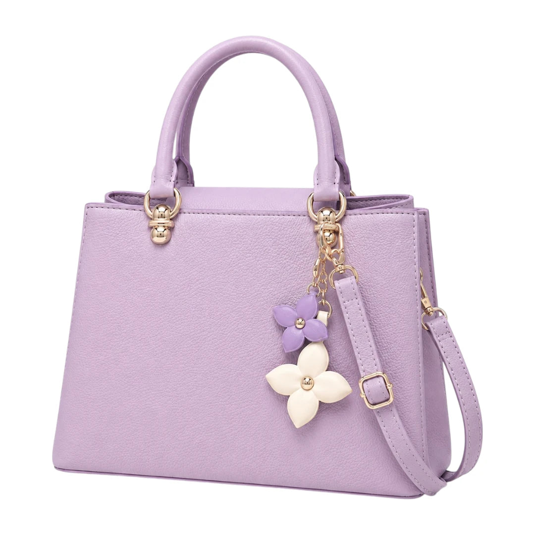 Aveora — Lavender Floral Structured Handbag
